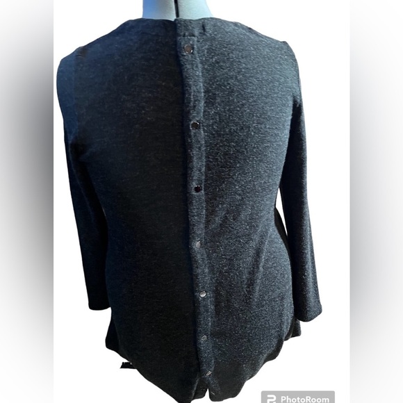 Elena Wang cardigan sweater long line Lagen look duster triangle hemline artsy M - Picture 2 of 14